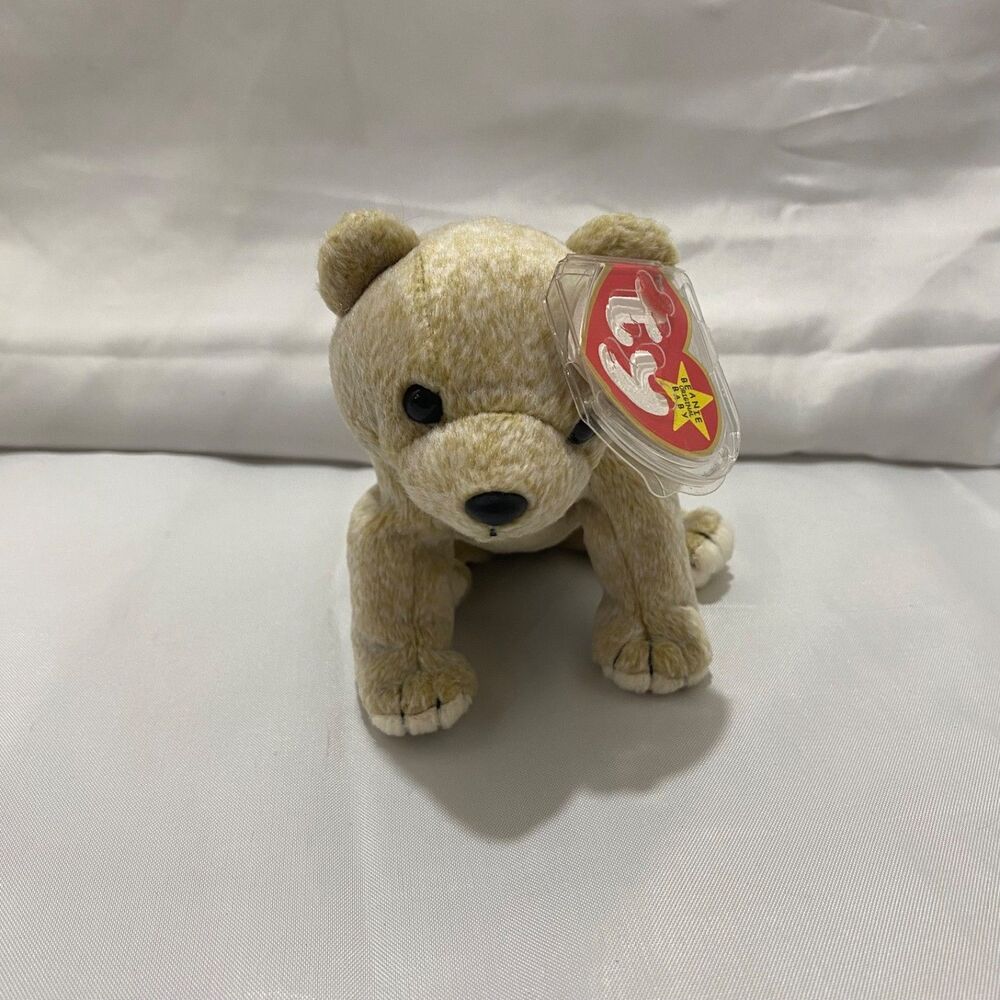 Ty Beanie Baby Almond the Bear 1999 Tan Bean Bag Plush Collectible Vintage - Picture 3 of 9